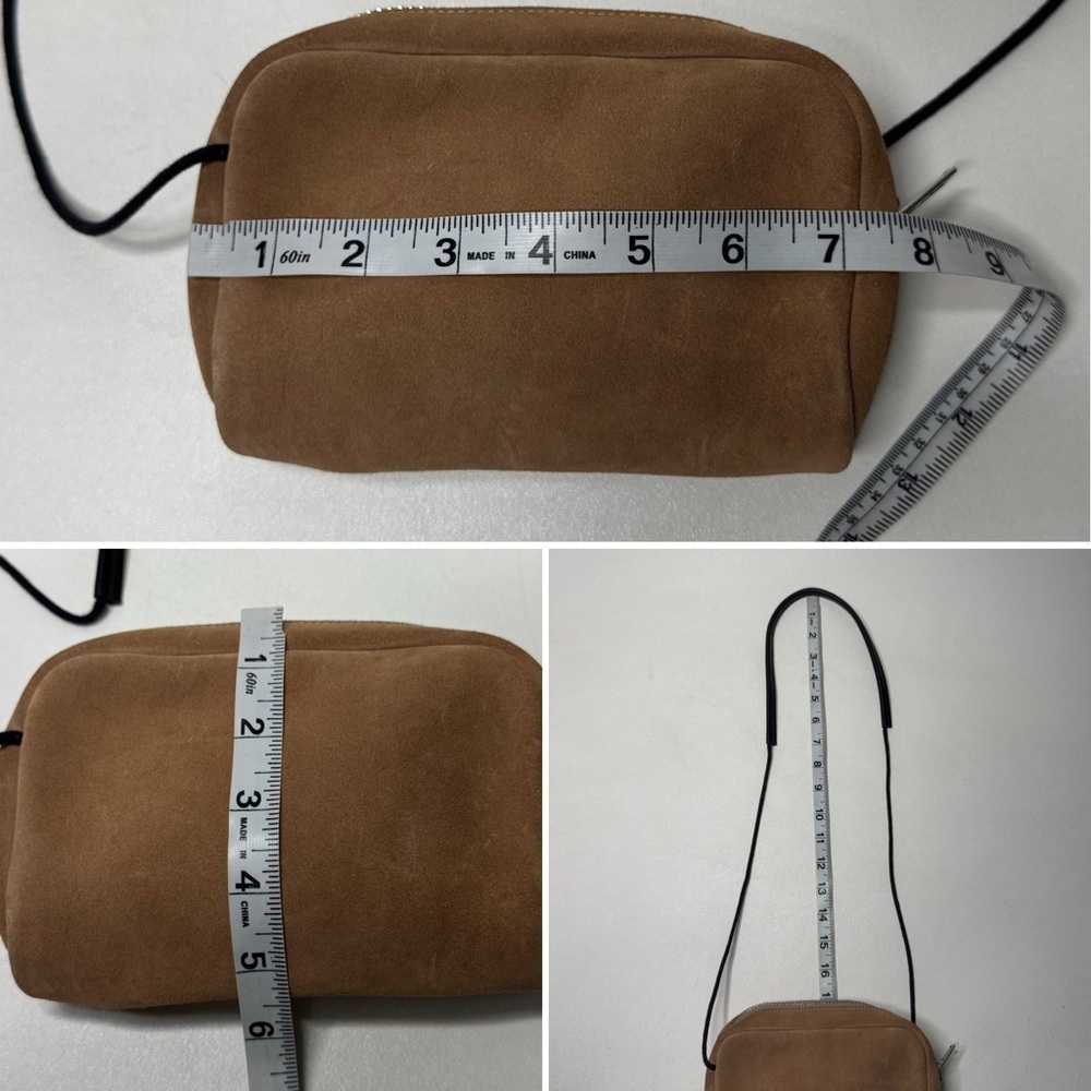 Maria Jobse Suede Pouch Shoulder Bag Crossbody Tan Minimalist Quiet Luxury Chic - Picture 11 of 12